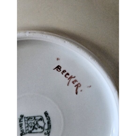 Schumann Bavaria Hand Painted Yellow Roses Plates Signed Becker 5 3/8” Pair - Picture 7 of 8